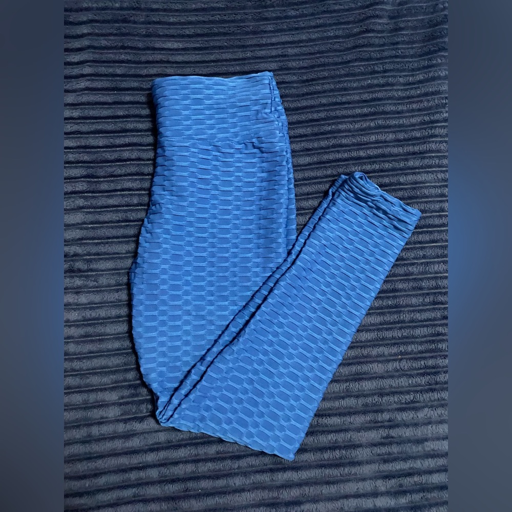 Blue HoneyComb Yoga Pants